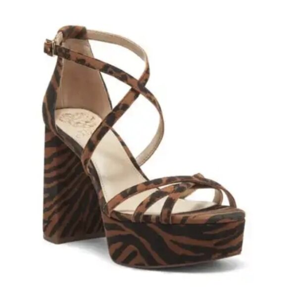 NEW Vince Camuto Garnitta Platform Sandal Animal Print - Picture 1 of 4